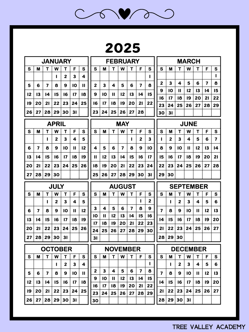 Free 2025 Printable Calendar One Page Free Download