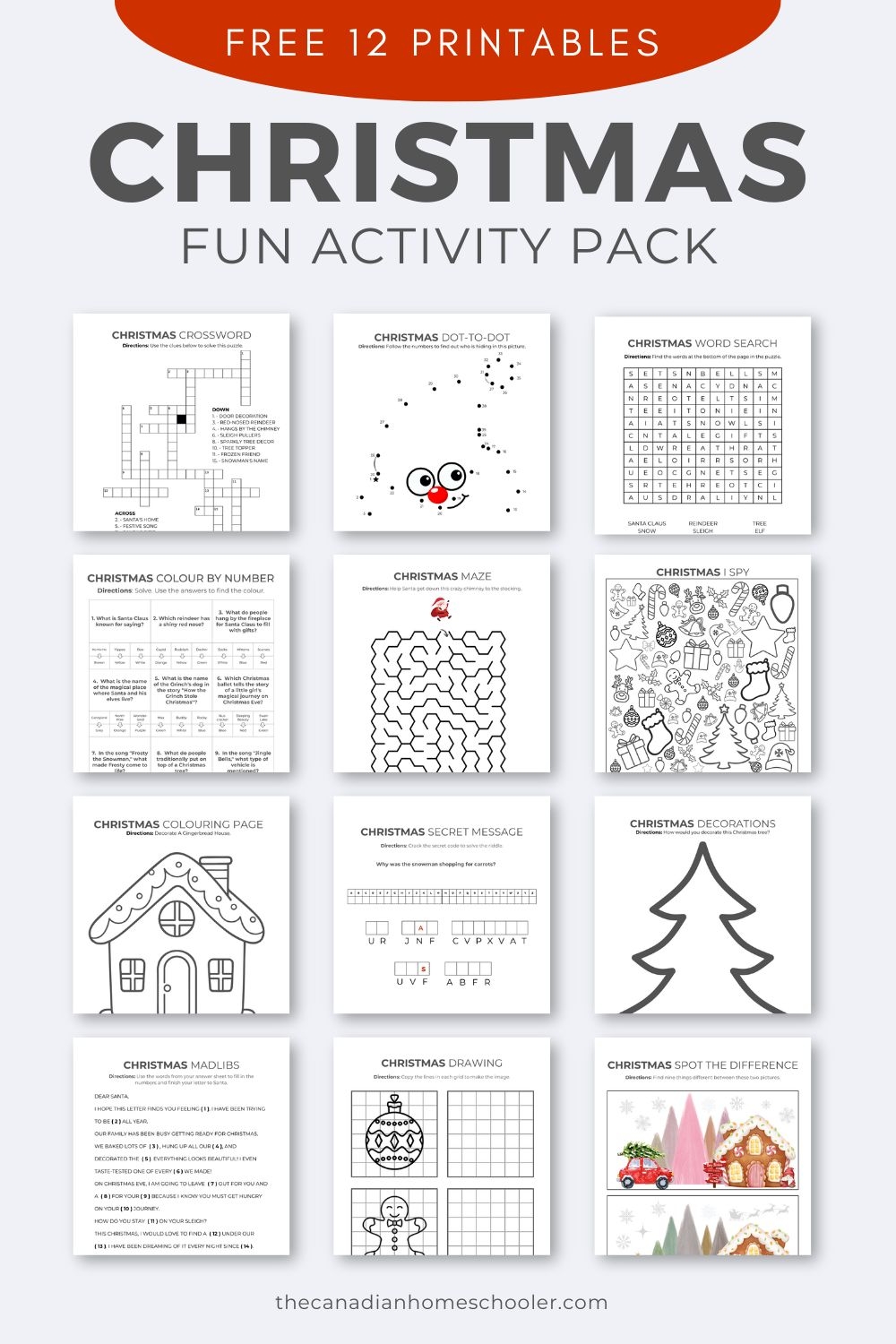 Christmas Activity Pages Free Printable