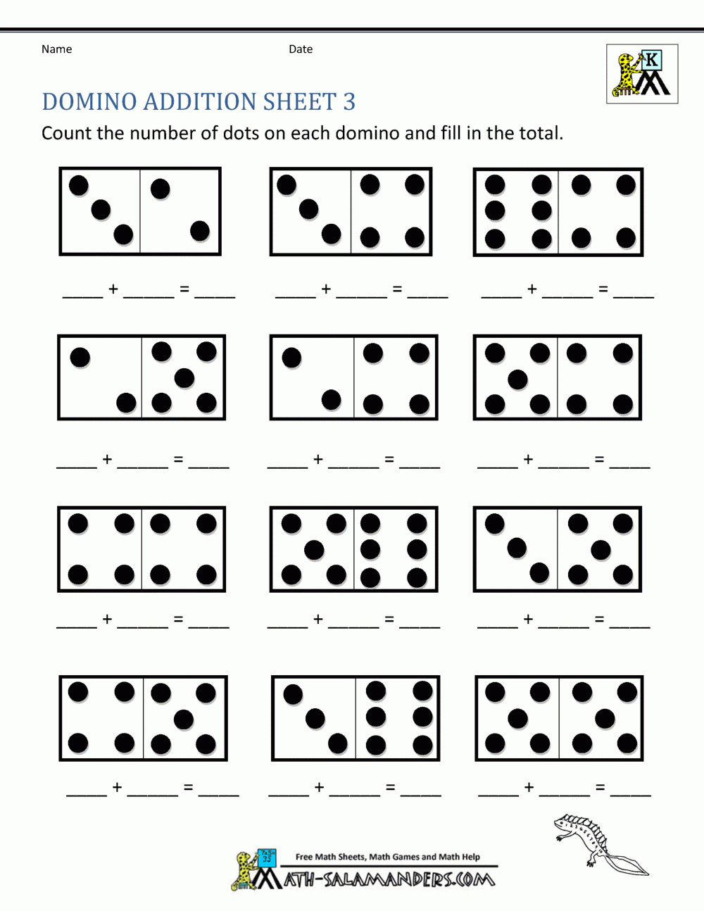 Free Printable Math Pages For Kindergarten