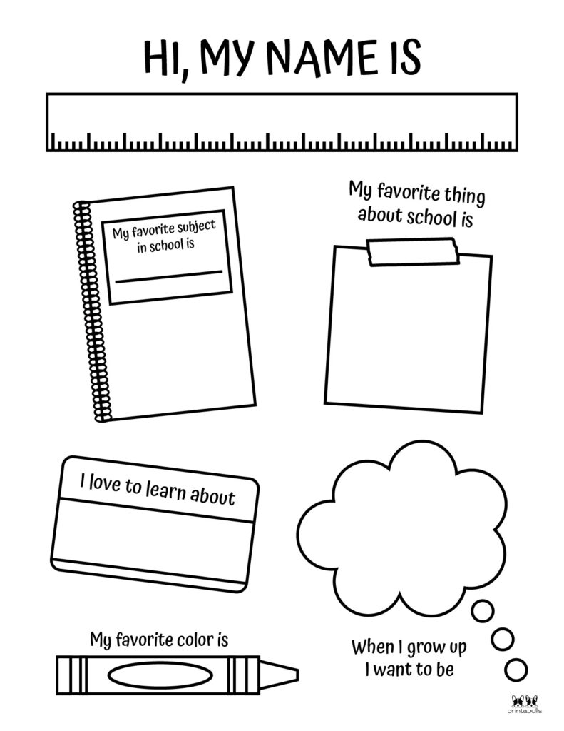 All About Me Printable Pages