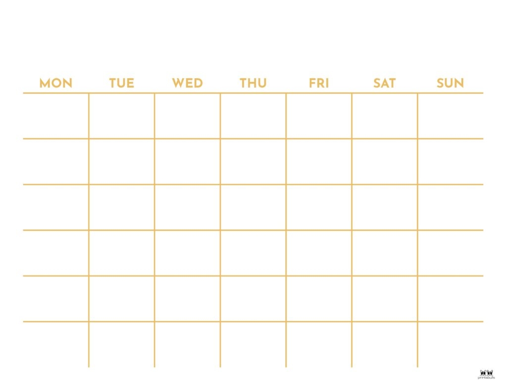Full Page Free Printable Blank Calendar