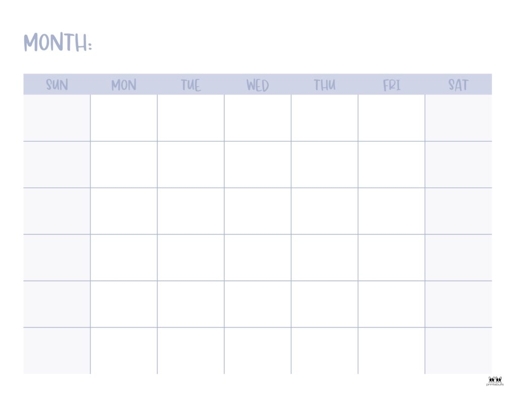 Full Page Printable Monthly Calendar