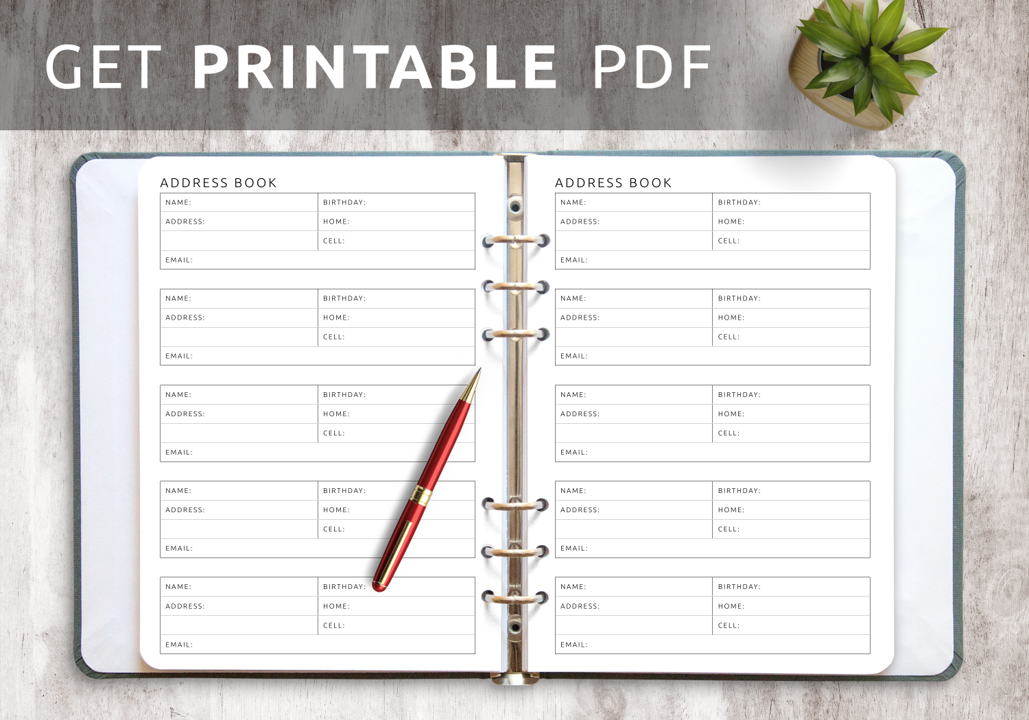 Free Printable Address Book Pages
