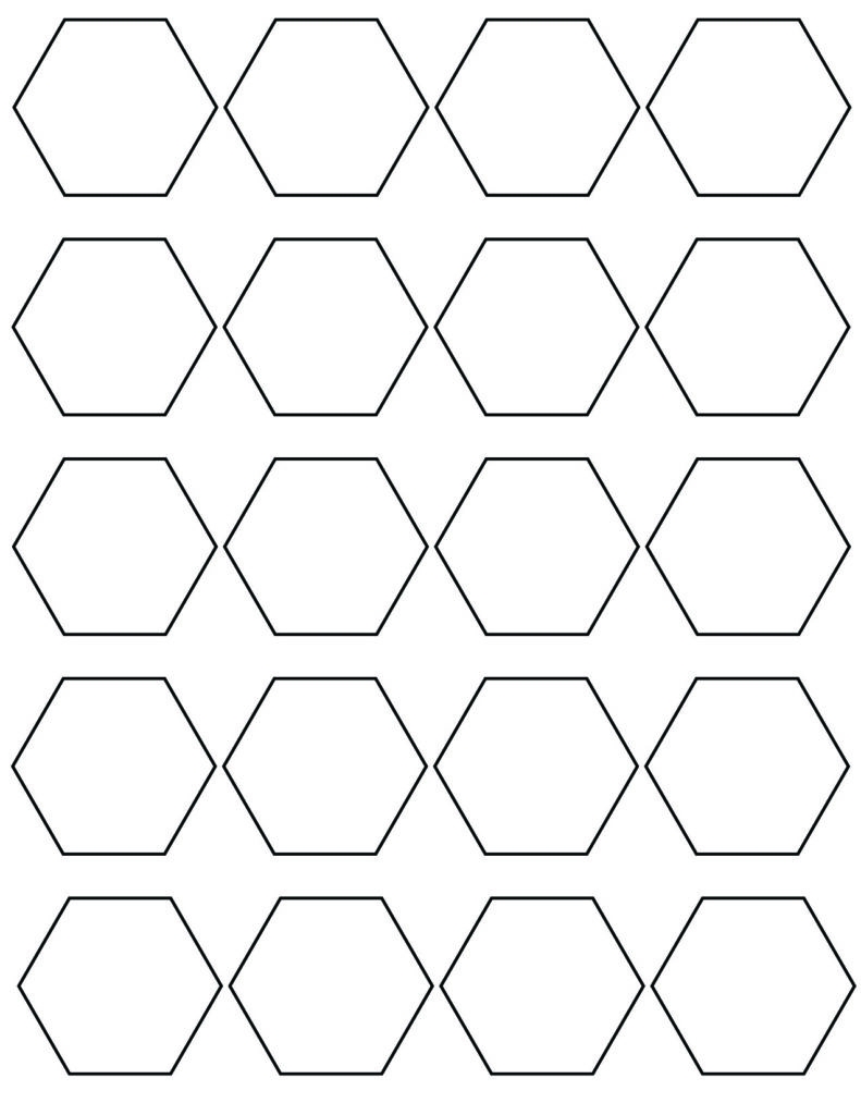 Full Page Free Printable Hexagon Template For Quilting