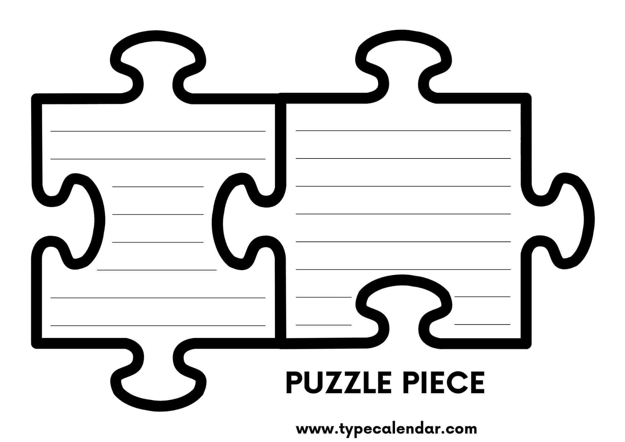 Fit Together Full Page Printable Puzzle Piece Template