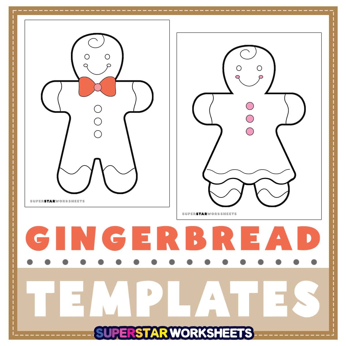 Full Page Printable Gingerbread Man Template