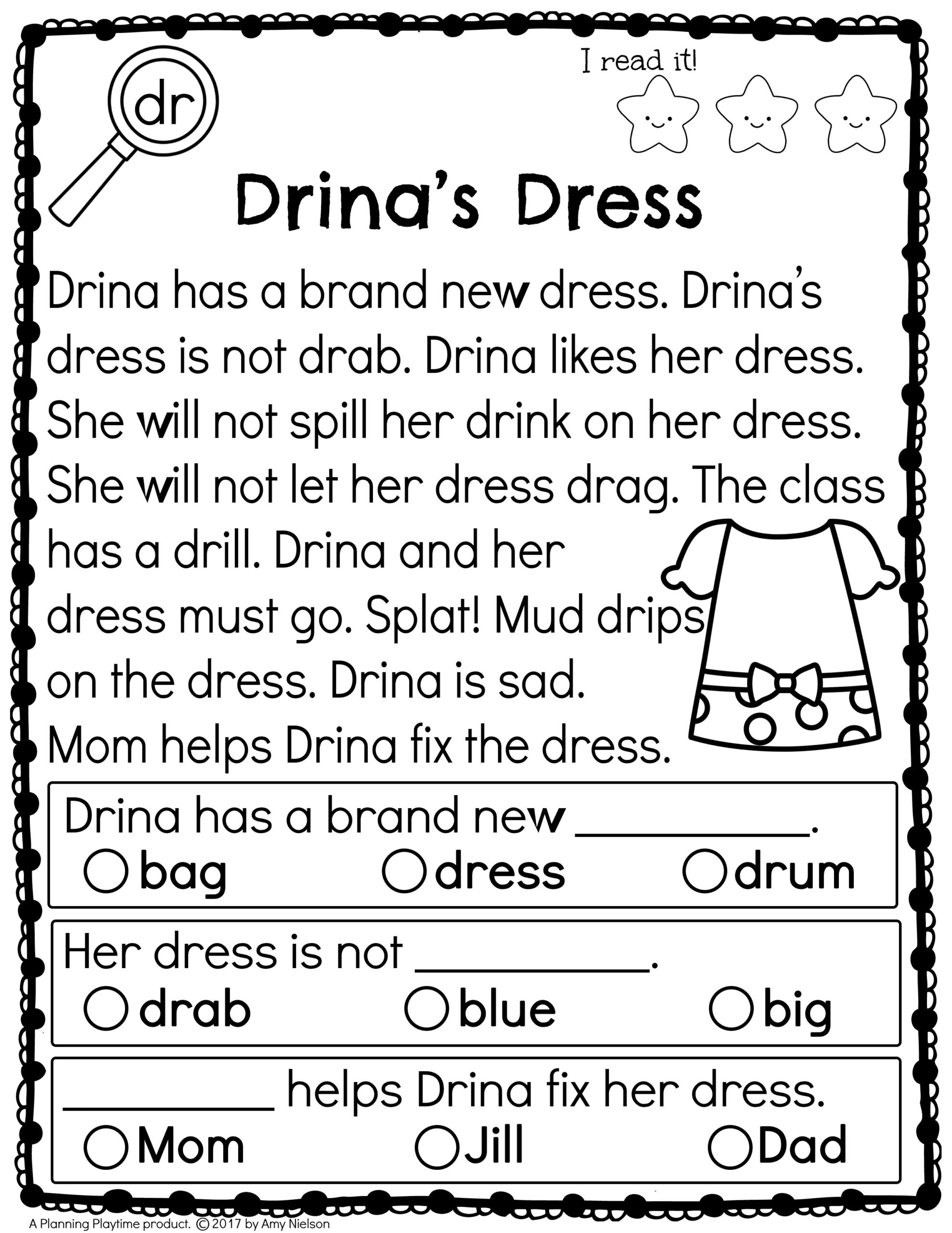 Printable Reading Pages For Kindergarten