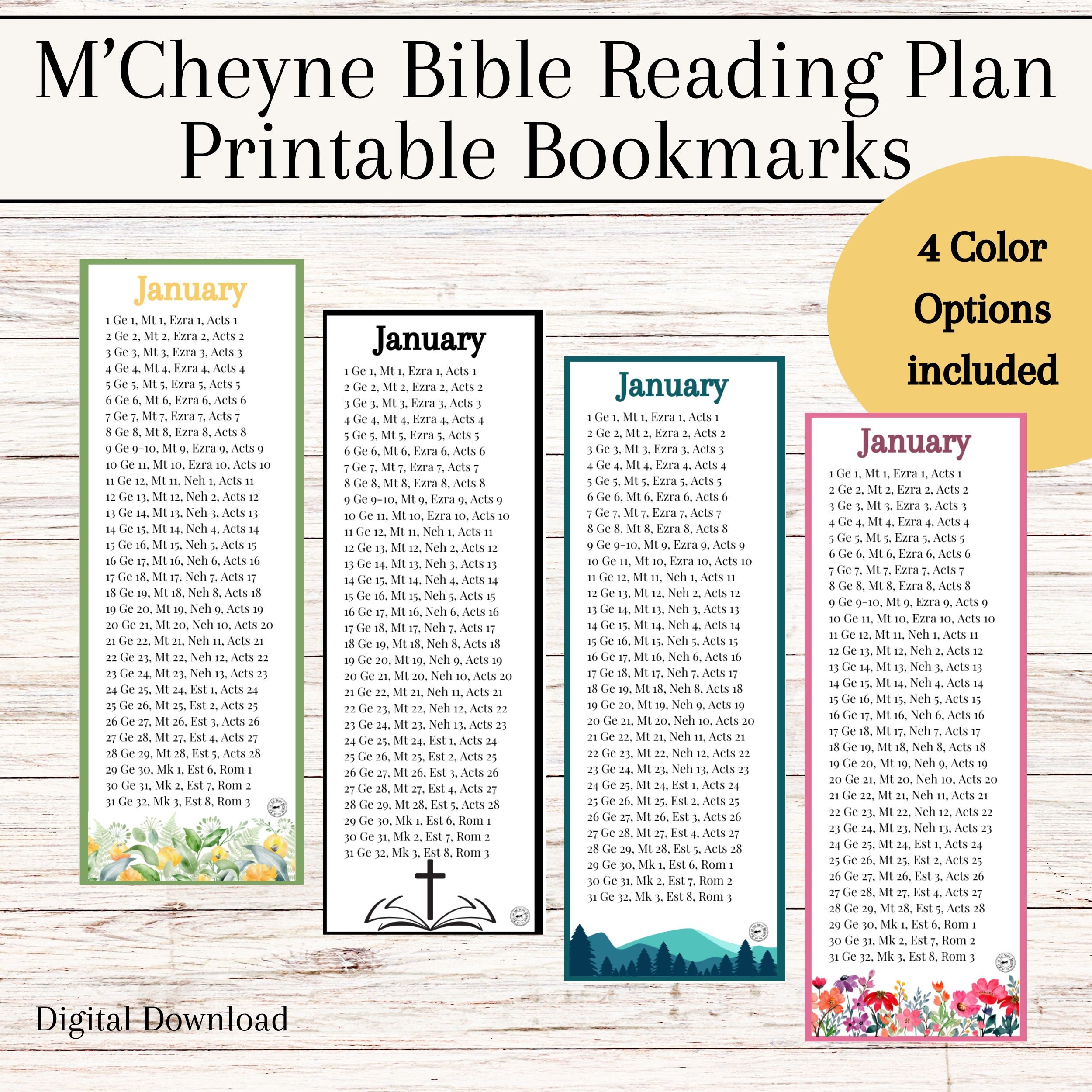 M'Cheyne Reading Plan One Page Printable