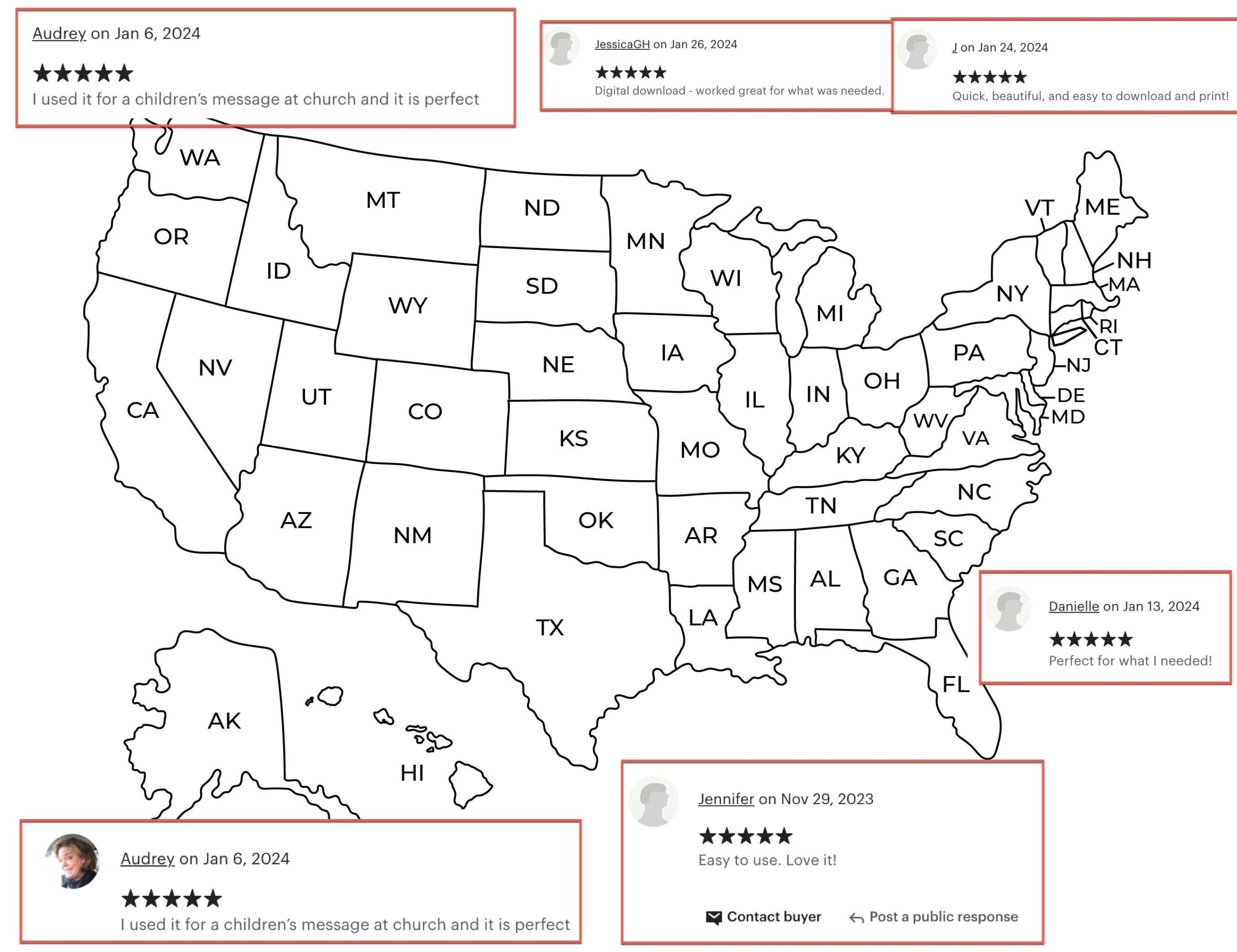 Full Page Printable Us Map