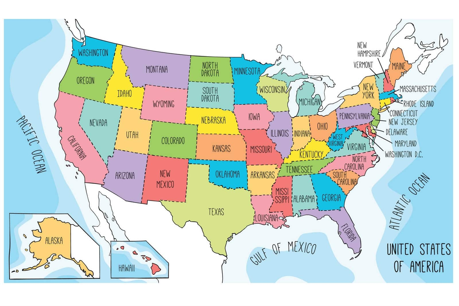 Full Page Printable Map Of The United States