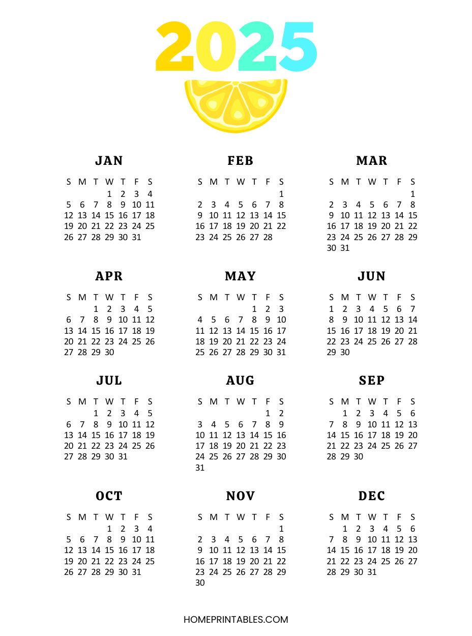 Yearly Calendar 2025 On One Page 40 Best Free Templates  Yearly Calendar 2025 On One Page 40 Best Free Templates
